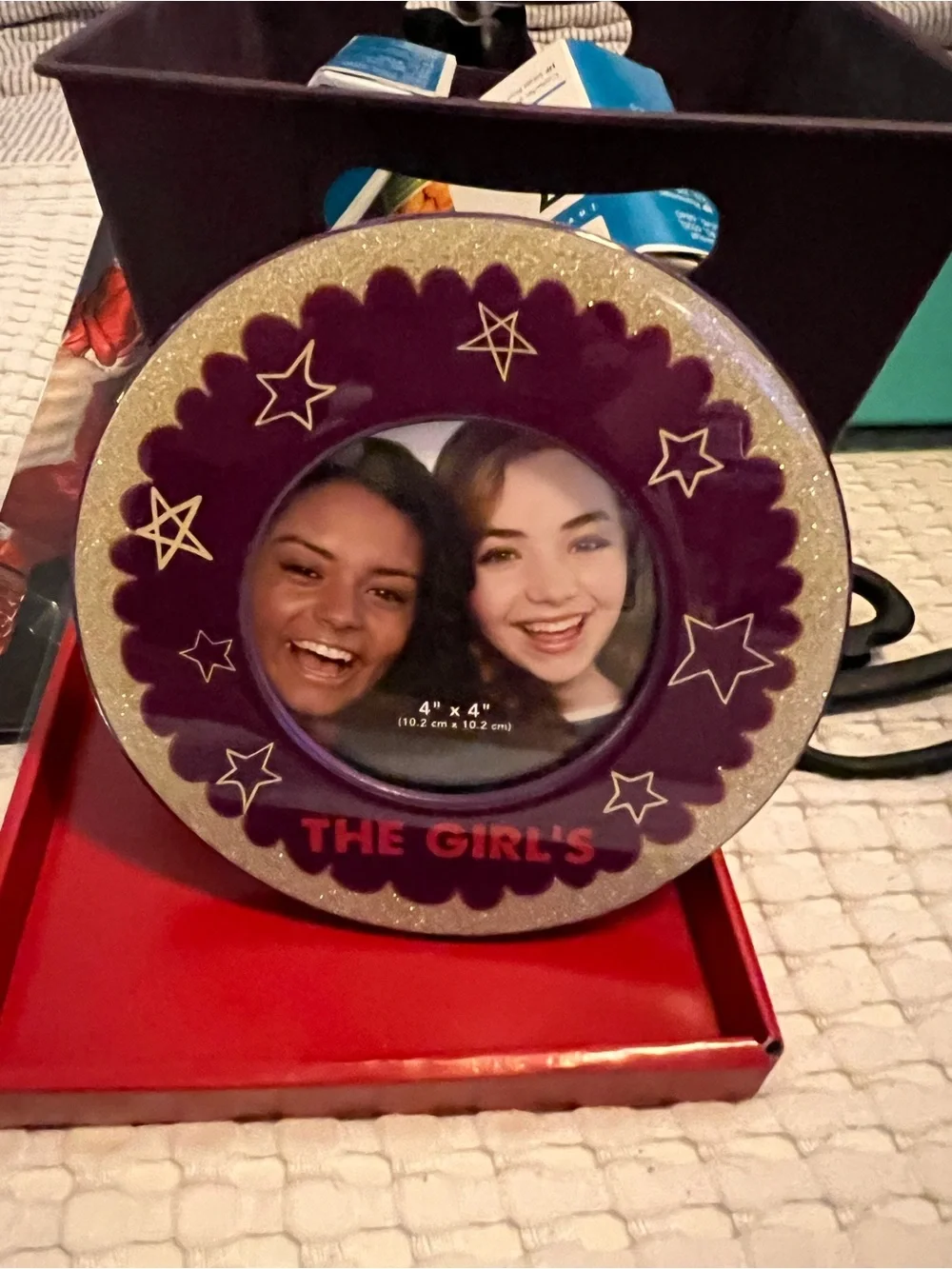 Kohl's Purple and Gold 'The Girl's' Round Picture Frame